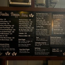 Frostee Shoppe - Menu