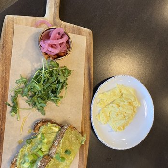Courtyard by Marriott Portland Hillsboro - Really delicious avocado toast with a scrambled egg. It is spicy though which they don't mention in the menu. But delicious nonetheless - Hotels Near Me - Hillsboro, Oregon Courtyard by Marriott Portland Hillsboro - Really delicious avocado toast with a scrambled egg. It is spicy though which they don't mention in the menu. But delicious nonetheless - Hotels Near Me - Hillsboro, Oregon