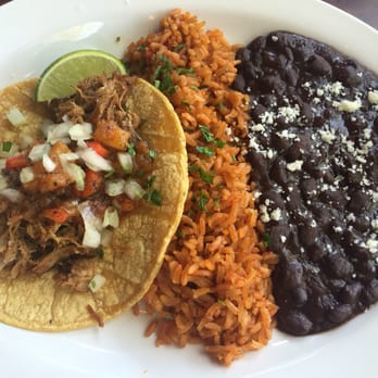 Cha Cha's Latin Kitchen - Carnitas taco, rice, and beans - Bars Near Me - Brea, California Cha Cha's Latin Kitchen - Carnitas taco, rice, and beans - Bars Near Me - Brea, California