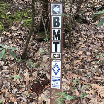 Fall Branch Falls - Benton MacKaye Trail marker - Hiking Near Me - Cherry Log, Georgia