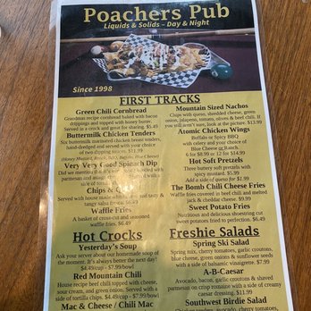 Poachers Pub - Menu - New American Near Me - Mountain Village, Colorado Poachers Pub - Menu - New American Near Me - Mountain Village, Colorado