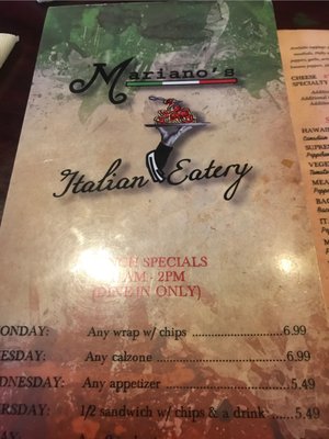 Menu photo 5 Mariano's Italian Eatery Luling, LA