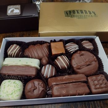 Spokandy - Variety of hand-picked chocolates from the display case - Candy Stores Near Me - Spokane, Washington