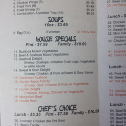 Fortune Cookie Chinese Restaurant - New menu