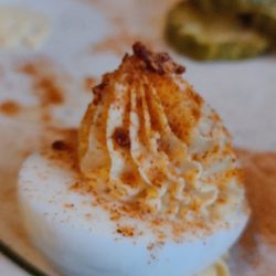 55 South - Franklin - Deviled eggs. Come with hot pockets on the plate. Yum!