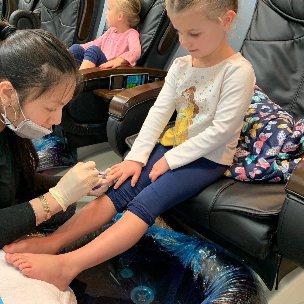 Nail Couture - Granddaughter getting her first pedicure - Nail Salons Near Me - Madras, Oregon