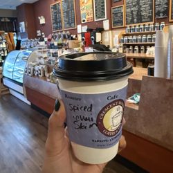 Crescent Moon Coffee & Tea - Spiced Chai Latte w/ skim milk (12 oz cup)