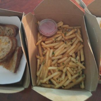 Box Kitchen - Honey grilled cheeae, parmesan garlic fries (I don't see parmesan), and buffalo nuggets. - Food Stands Near Me - San Francisco, California