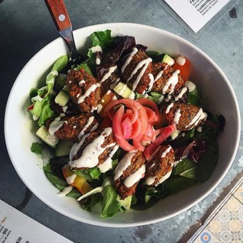 Veggie Smalls - Falafel, Arugula, cherry tomatoes, tzatziki sauce! Yum! - Food Stands Near Me - Tijuana, BCN Veggie Smalls - Falafel, Arugula, cherry tomatoes, tzatziki sauce! Yum! - Food Stands Near Me - Tijuana, BCN