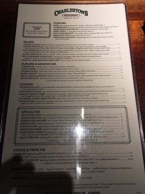 Menu photo 1 Charleston's Norman, OK Menu photo 1 Charleston's Norman, OK