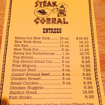 Steak Corral - The Menu, December 2014 - Steakhouses Near Me - Whittier, California Steak Corral - The Menu, December 2014 - Steakhouses Near Me - Whittier, California