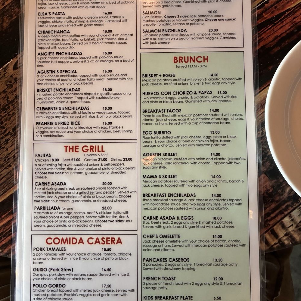 Frankie's - Menu - Mexican Near Me - Sachse, Texas
