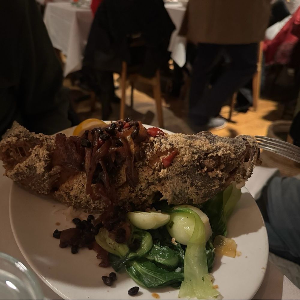 Deep fried sea bass