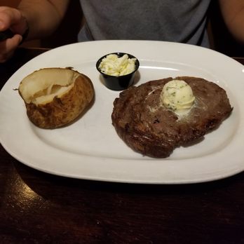 Old Stone Steakhouse - 10 oz. Ribeye and baked potato - Steakhouses Near Me - Belmont, North Carolina Old Stone Steakhouse - 10 oz. Ribeye and baked potato - Steakhouses Near Me - Belmont, North Carolina