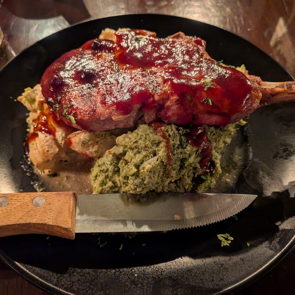 Chef's Bistro - Blueberry BBQ Pork Chop - American Near Me - North Conway, New Hampshire Chef's Bistro - Blueberry BBQ Pork Chop - American Near Me - North Conway, New Hampshire
