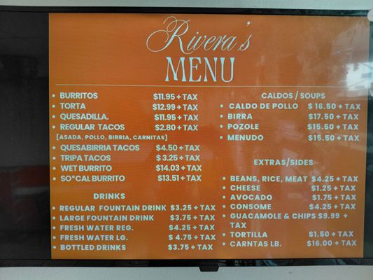 Menu photo 5 Rivera's Fresh Tacos Fullerton, CA