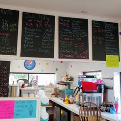Billy's Ice Cream Store - Menu board.