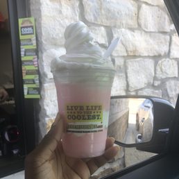 Cotton candy, coconut with vanilla soft serve.