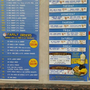 Nu Wave Fish & Chicken - Specials not on the takeout menu - Fish & Chips Near Me - Southfield, Michigan