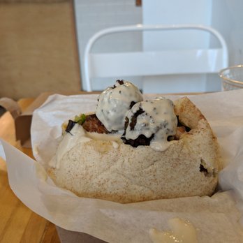 Sababa - Pita with falafel and eggplant - Mediterranean Near Me - San Francisco, California Sababa - Pita with falafel and eggplant - Mediterranean Near Me - San Francisco, California