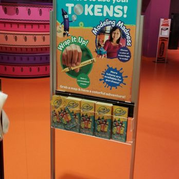 Crayola Experience - Sign at the entrance with maps and token instructions. - Amusement Parks Near Me - Plano, Texas Crayola Experience - Sign at the entrance with maps and token instructions. - Amusement Parks Near Me - Plano, Texas