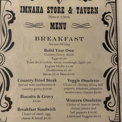 Imnaha Store & Tavern - Menu cover