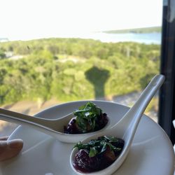 360 Grille - Amuse bouche of salmon and blackberry sauce