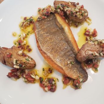 Knife Pleat - Seabream. One of the mains from lunch fixed price menu. Very good. - French Near Me - Costa Mesa, California Knife Pleat - Seabream. One of the mains from lunch fixed price menu. Very good. - French Near Me - Costa Mesa, California