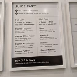 Pressed Juicery - Juice fast menu options