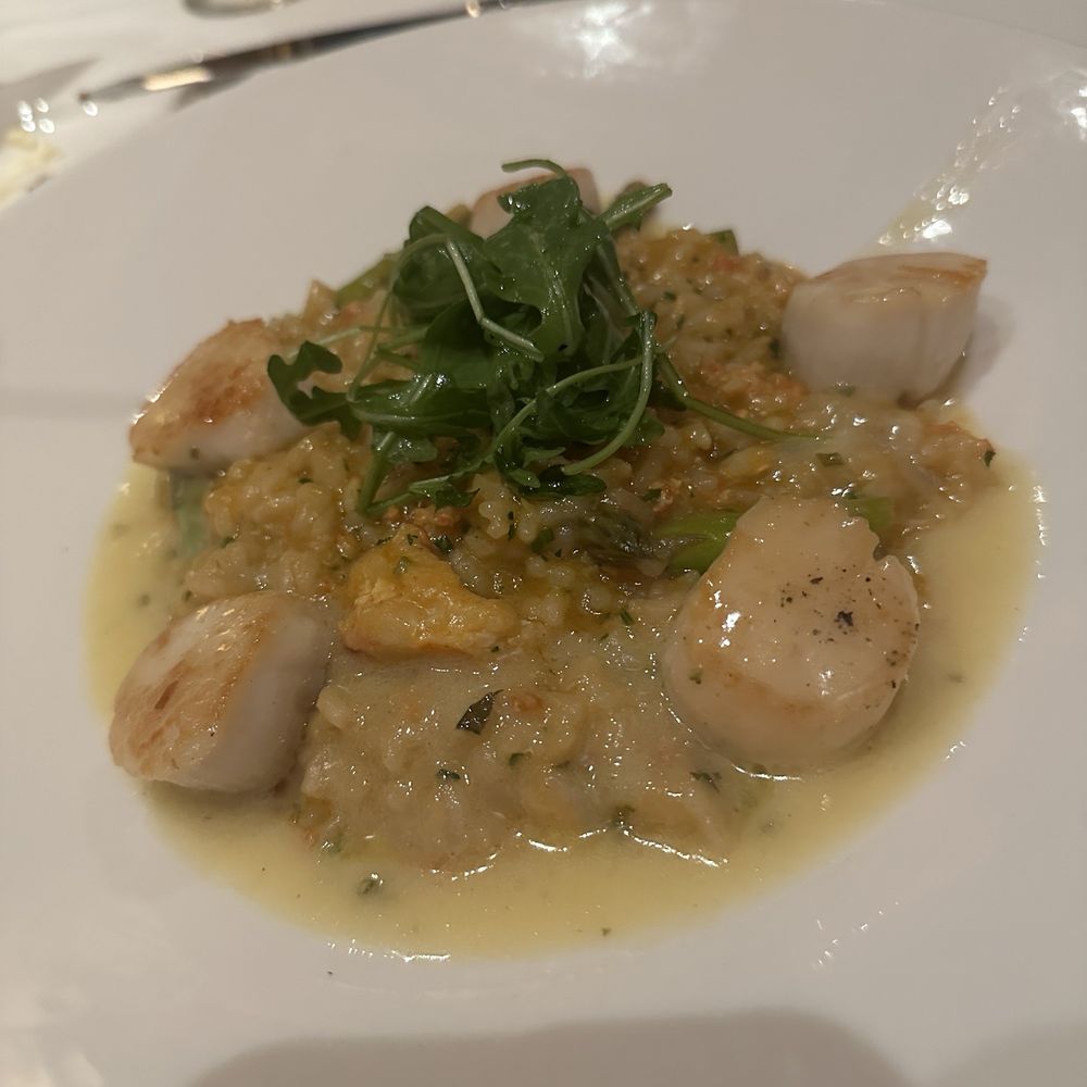 The Capital Grille - Seared Sea Scallops with Maine Lobster and Asparagus Risotto - Steakhouses Near Me - Burbank, California The Capital Grille - Seared Sea Scallops with Maine Lobster and Asparagus Risotto - Steakhouses Near Me - Burbank, California