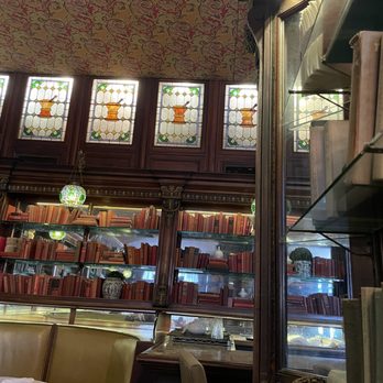 Gryphon Tea Room - Showing the stained glass from the old pharmacy - Tea Rooms Near Me - Savannah, Georgia