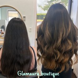 Glam Aura Boutique - 22" Volume Weft installation | Custom Color