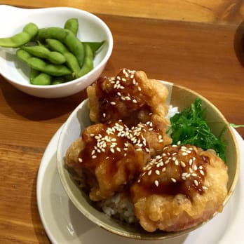 Hajime - Part of the #3 Lunch set: Tori Karaage Don and edamame - Ramen Near Me - Atlanta, Georgia Hajime - Part of the #3 Lunch set: Tori Karaage Don and edamame - Ramen Near Me - Atlanta, Georgia