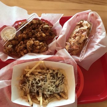 Majek Seafood & Grill - Pint of clams, lobster roll, and poutine from MJEK Seafood & Grill in China ME. - Seafood Near Me - China, Maine