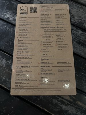 Menu photo 4 Taberu Los Angeles, CA