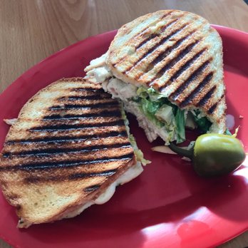 Paninis - Chicken Caesar Panini: inside is chicken, lettuce, ranch, and cheese - Sandwiches Near Me - Signal Hill, California Paninis - Chicken Caesar Panini: inside is chicken, lettuce, ranch, and cheese - Sandwiches Near Me - Signal Hill, California