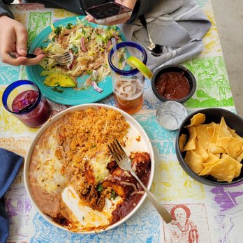 Chicali Cantina - Enchiladas, tostada, roasted salsa, blackberry vodka, passionfruit iced tea - Mexican Near Me - Welches, Oregon