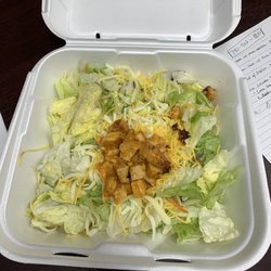 East of Chicago Pizza Company - I ordered a Buffalo salad for lunch...this is what I got, enough said. Barely any meat or cheese...embarrassing