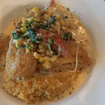 Blue Moon Beach Grill - Flounder and grits. Fantastic! - Seafood Near Me - Nags Head, North Carolina Blue Moon Beach Grill - Flounder and grits. Fantastic! - Seafood Near Me - Nags Head, North Carolina