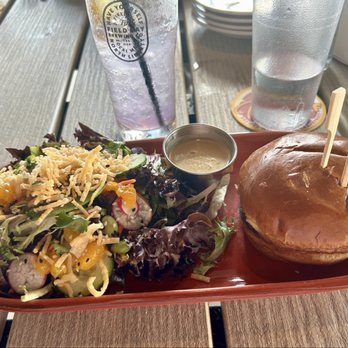 Field Day Brewing - Pick two burger and salad- yummy!! - Breweries Near Me - North Liberty, Iowa