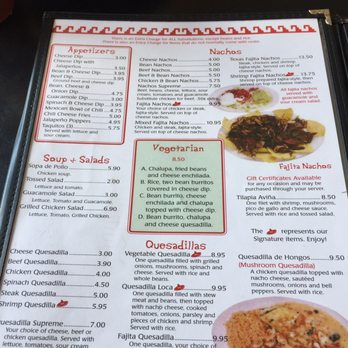 Las Avina - a menu for a mexican restaurant - Mexican Near Me - Newberry, Florida