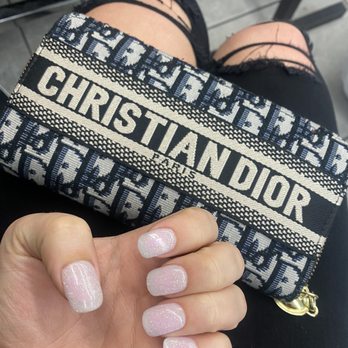 Karen's Nails - White dip sparkly powder - manicure - Nail Salons Near Me - Los Angeles, California Karen's Nails - White dip sparkly powder - manicure - Nail Salons Near Me - Los Angeles, California