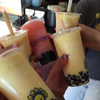 Lollicup - Mango, passion fruit & strawberry slushies-- yum! - Bubble Tea Near Me - Chula Vista, California