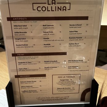 La Collina - Familiar and simple Italian three-course menu with family style options. - Italian Near Me - Washington, DC, District of Columbia
