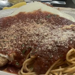 Covered Bridge Inn - Veal (real veal not the processed patty) parm with spaghetti and Sunday sauce
