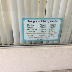 Twogood Chiropractic - Closed from 12pm till 2pm Monday to Thursday