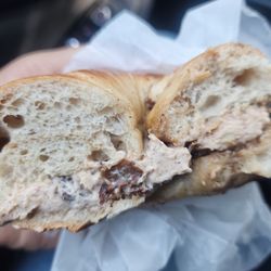 Bagels On Bartow - Toasted cinnamon raisin with walnut raisin cream cheese $4.24