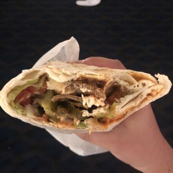 Donair Dude Granville - Inside of the beef and chicken pita. - Mediterranean Near Me - Vancouver, British Columbia