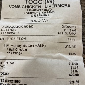 Vons Chicken - Chicken Wings Near Me - Livermore, California Vons Chicken - Chicken Wings Near Me - Livermore, California