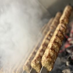 Juicy lula kebab.